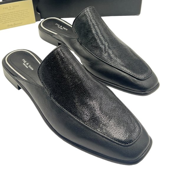 rag & bone Black Aslen Loafer Mule Size 8.5 - Picture 6 of 16